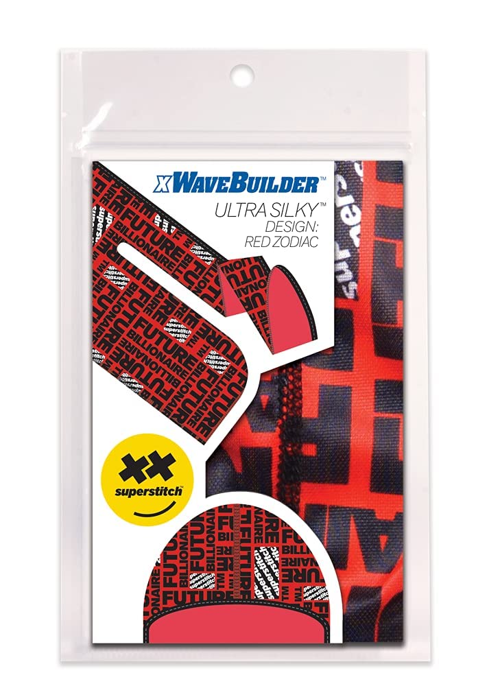Superstitch Supersilky Ultra Silky Durag x Wavebuilder | 30+ Styles Premium Designer Durags for Men | 360 Waves | Red, Black and White Future Billionaire (Red Zodiac) - Image 3